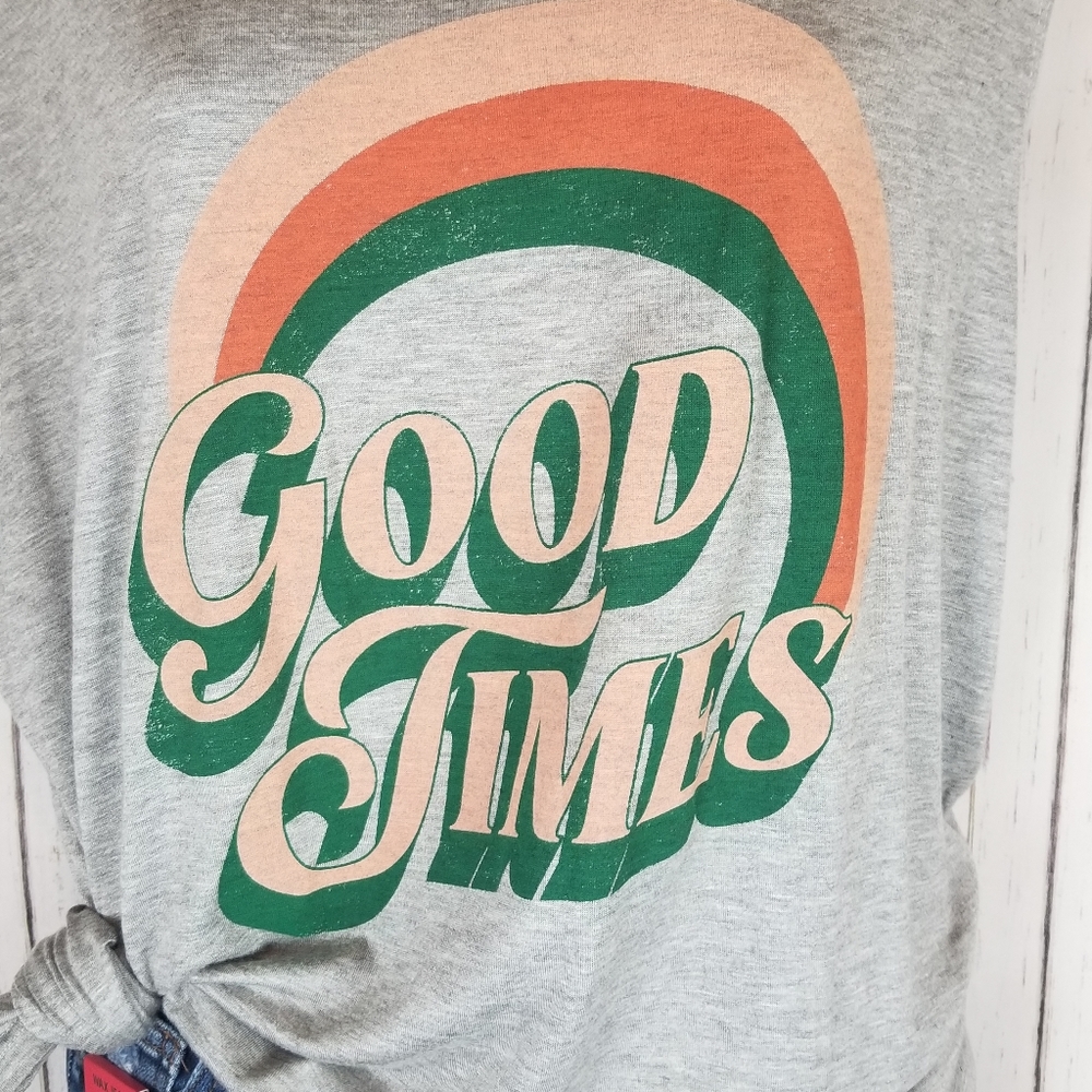 Sale! Plus Size Good Times Graphic Muscle Tank Top - Picture 4 of 5